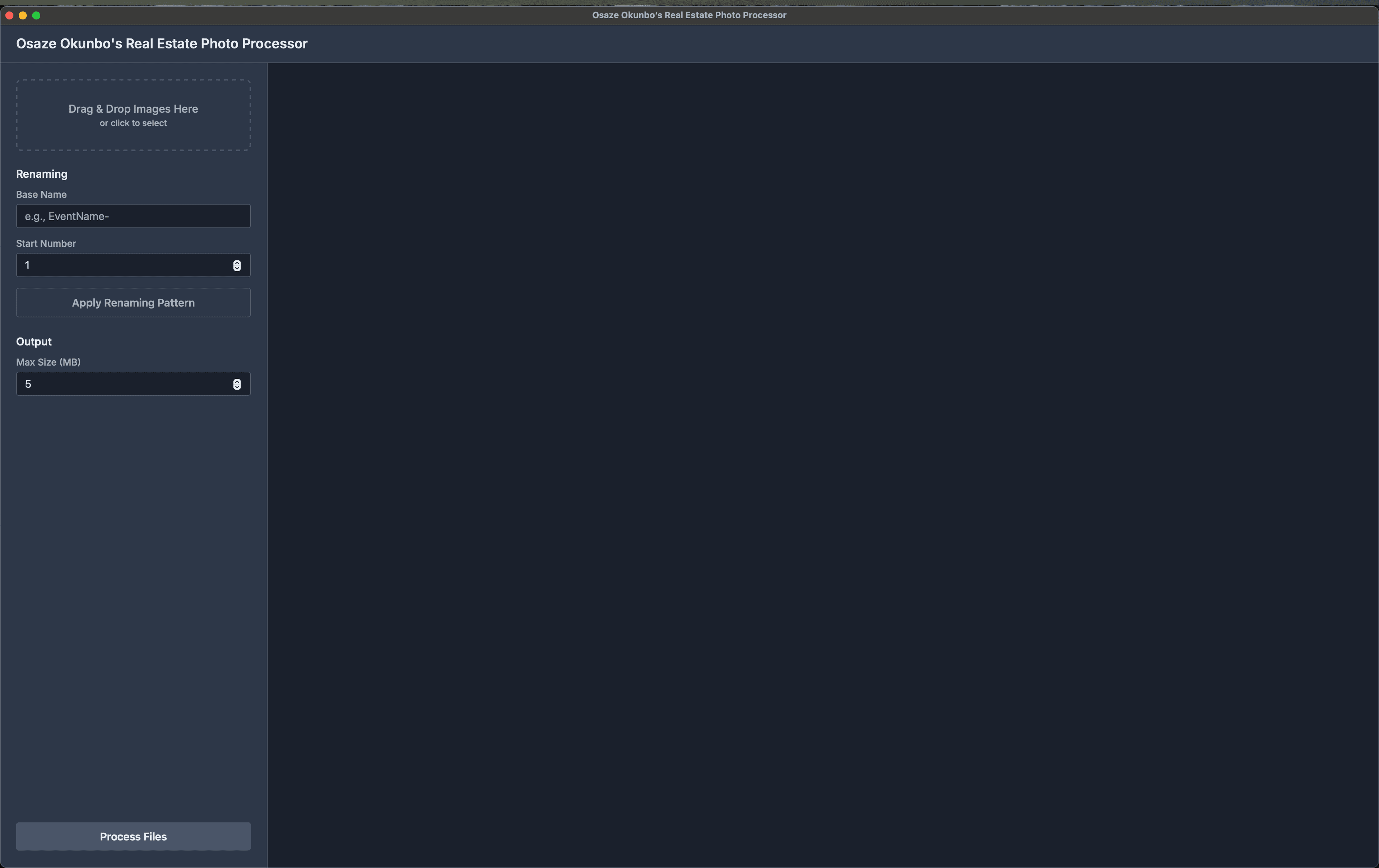A screenshot of the Photo Processor application.
